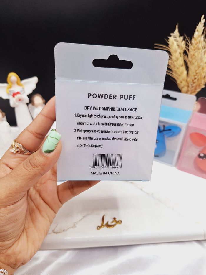 پک 3 تایی پد آرایشی تخم مرغی POWDER PUFF کد 8687