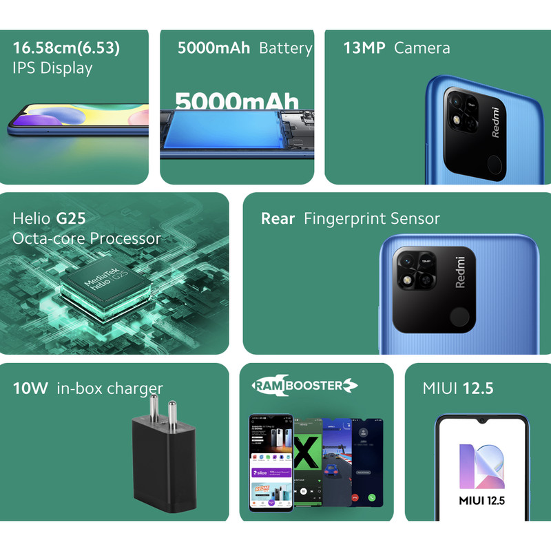  گوشی موبایل شیائومی مدل REDMI 10A دو سیم‌ کارت ظرفیت  64 گیگابایت و رم 4 گیگابایت - پک چین
