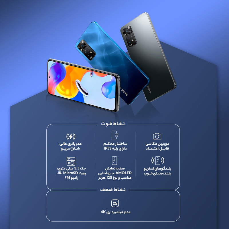  گوشی موبایل شیائومی مدل Redmi Note 11S دو سیم کارت ظرفیت 128 گیگابایت و رم 8 گیگابایت - گلوبال