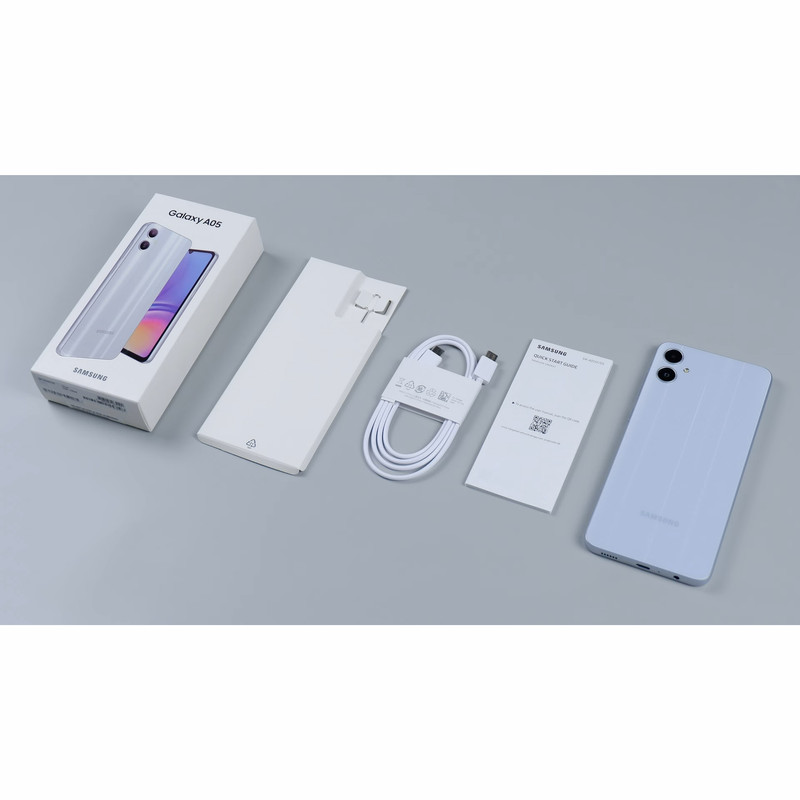  گوشی موبایل سامسونگ مدل Galaxy A05 دو سیم کارت ظرفیت 128 گیگابایت و رم 6 گیگابایت به همراه شارژر سامسونگ