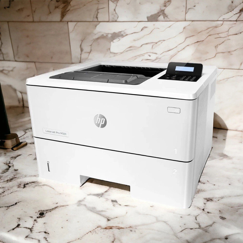  پرینتر اچ پی تک رنگ تک کاره با چاپ لیزری مدل LaserJet Pro M501dn، سایز چاپ A4، قابلیت چاپ دو رو