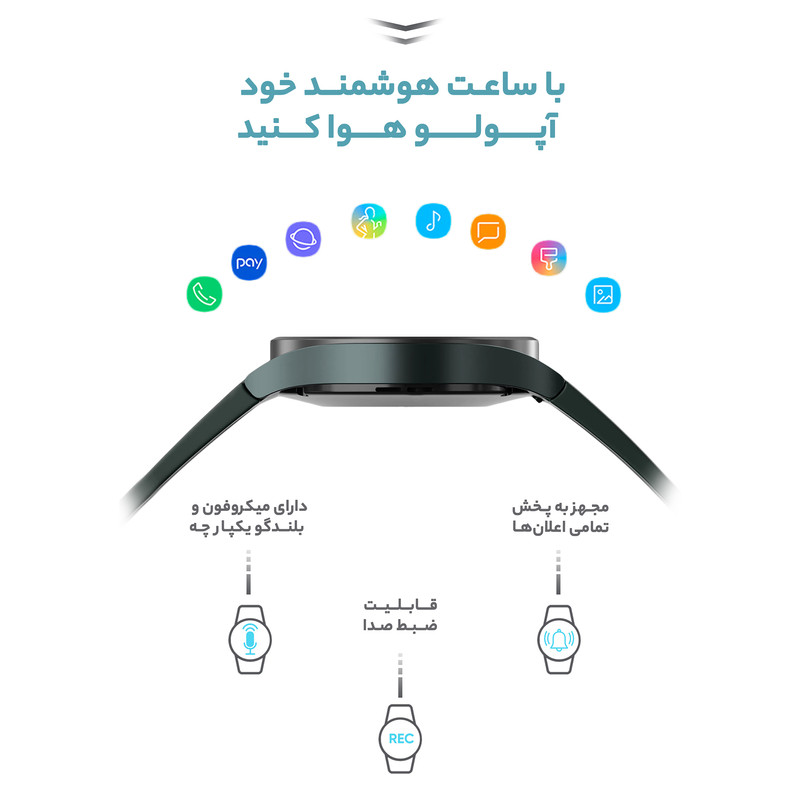  ساعت هوشمند سامسونگ مدل Galaxy Watch4 44mm بند سیلیکونی