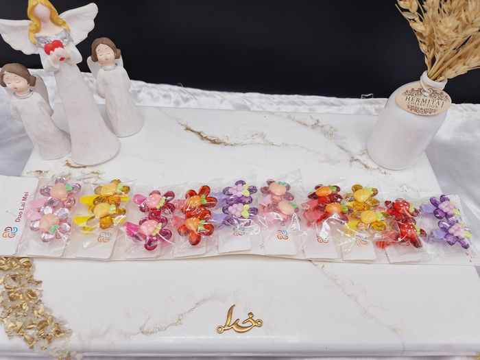 پک 10 عددی پنس مو طرح گل میوه ای طرح دوم